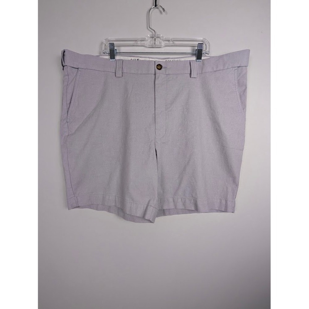 Oak Hill Chino Shorts Mens 46 Purple Pastel Cotton Expandable Waist 7" Inseam